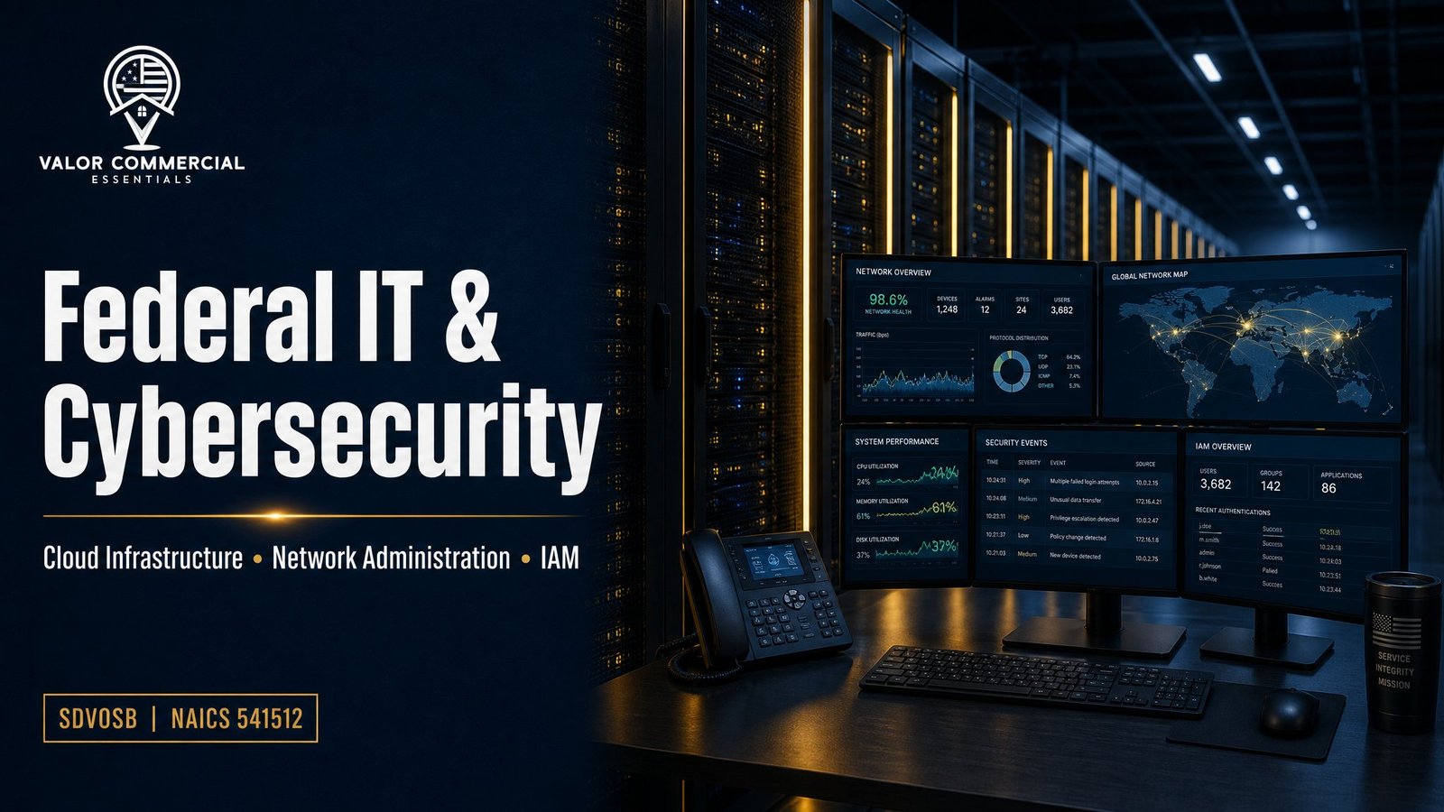 Valor federal IT and cybersecurity — cloud infrastructure, network administration, IAM